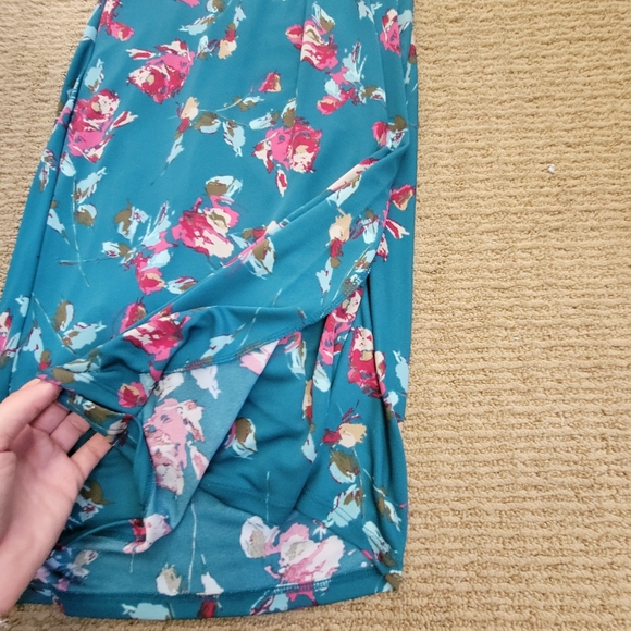 TALBOTS S curvy draped floral professional dress modest - Picture 9 of 13